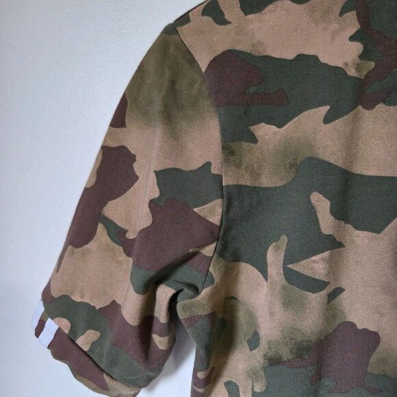 EUC ADIDAS MOCK NECK CAMO BODYCON T SHIRT DRESS SIZE M - Picture 8 of 15